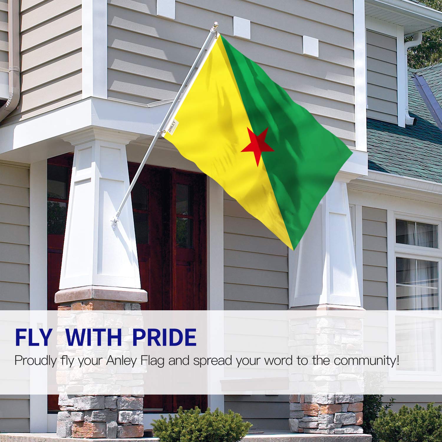 ANLEY Fly Breeze Bandera De Guinea De 3x5 Pies - Color Vívido Y Resistente A La Decoloración UV - Encabezado De Lona Y Doble Costura - Banderas Guineanas Poliéster Con Arandelas