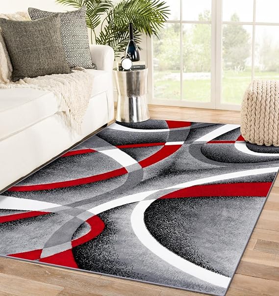 Persian Area Rugs 2305 Gray 4 ft x 5 ft Modern Abstract Area Rug