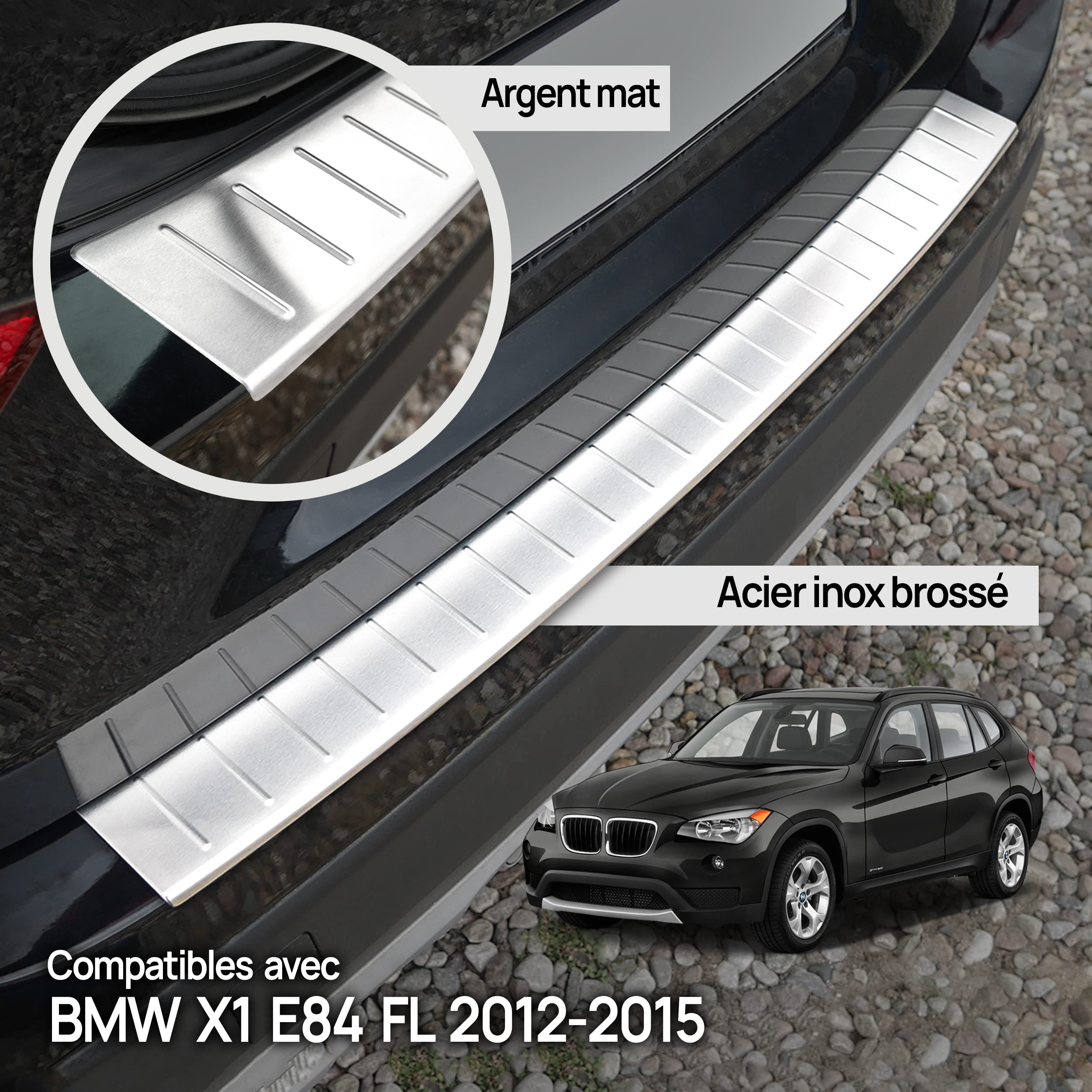 Protection Pare-chocs Arrière Pour BMW 1 F20/F21 - Bande Acier Inox Poli/chrome - Antifrayures Et Antidérapante - 6