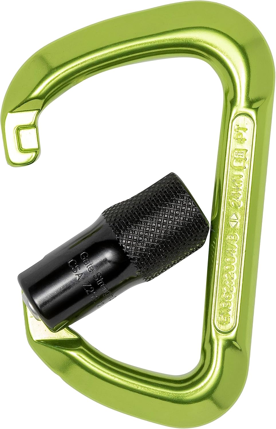 Triple Lock Gate - Forged Modified-D Aluminum - Green Anodized Finish - 24kN MBS / 16kN Gate Strength - Image 3