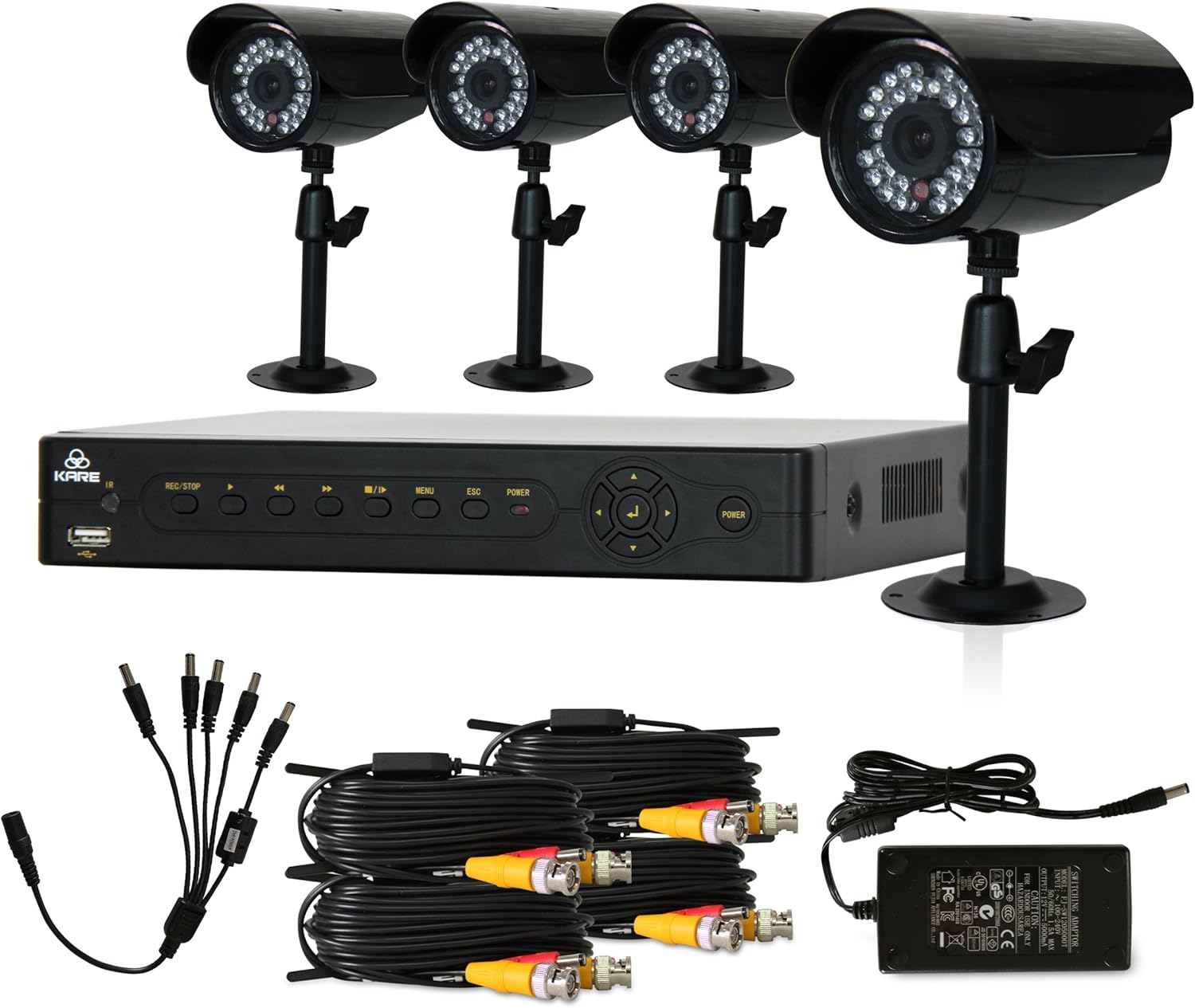 KARE 4CH P2P Home DVR Kit Outdoor Weatherproof IR Night Vision Security