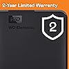 WD 2TB Elements portable external hard drive, USB 3.0 interface, portable external storage, Plug-and-Play, SuperSpeed USB 3.2 Gen 1, Formatted for PC and Mac, Black