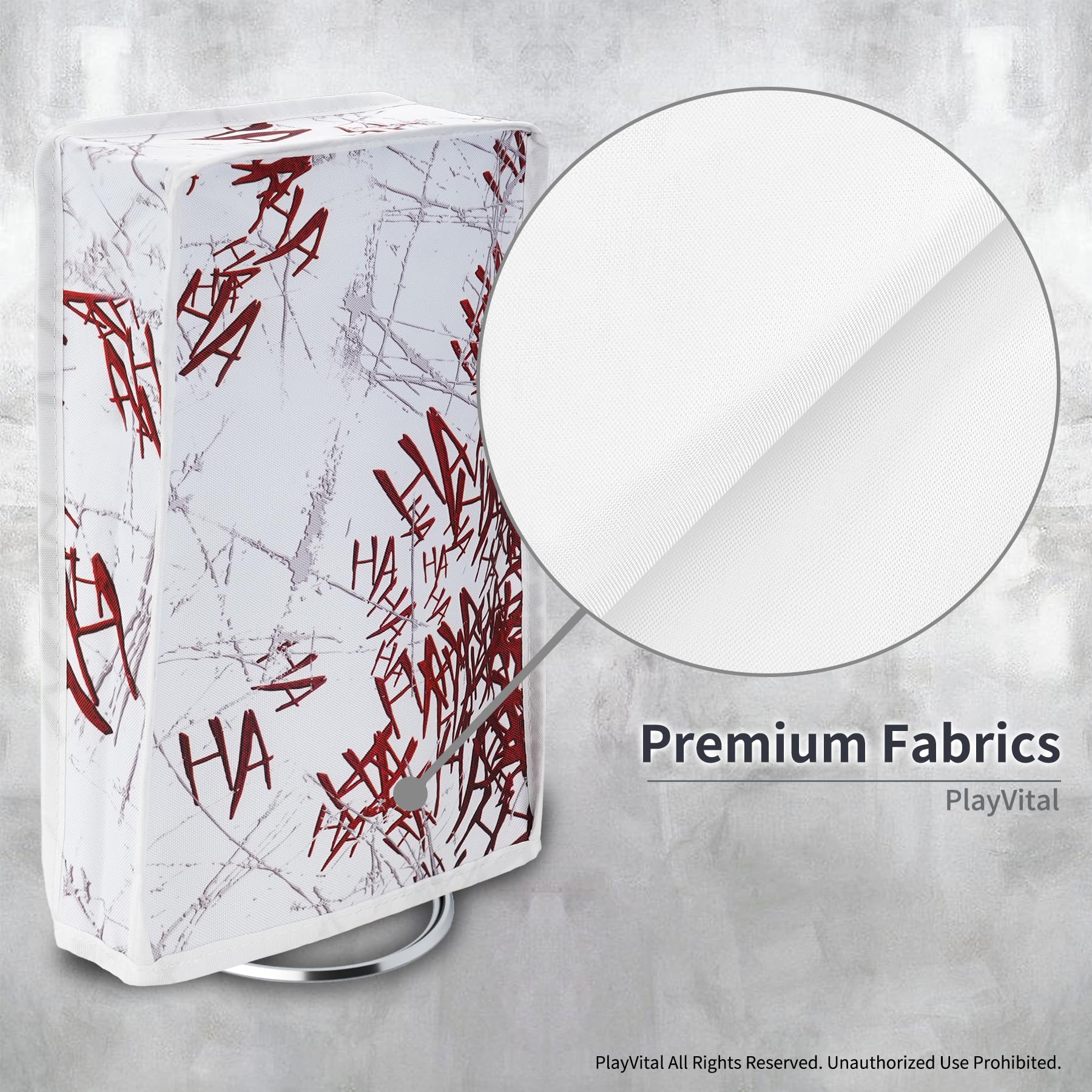 PlayVital Cover Antipolvere per ps5 Slim Digital Edition, Copertura Protettiva Impermeabile in Nylon per Console Verticale, HAHAHA