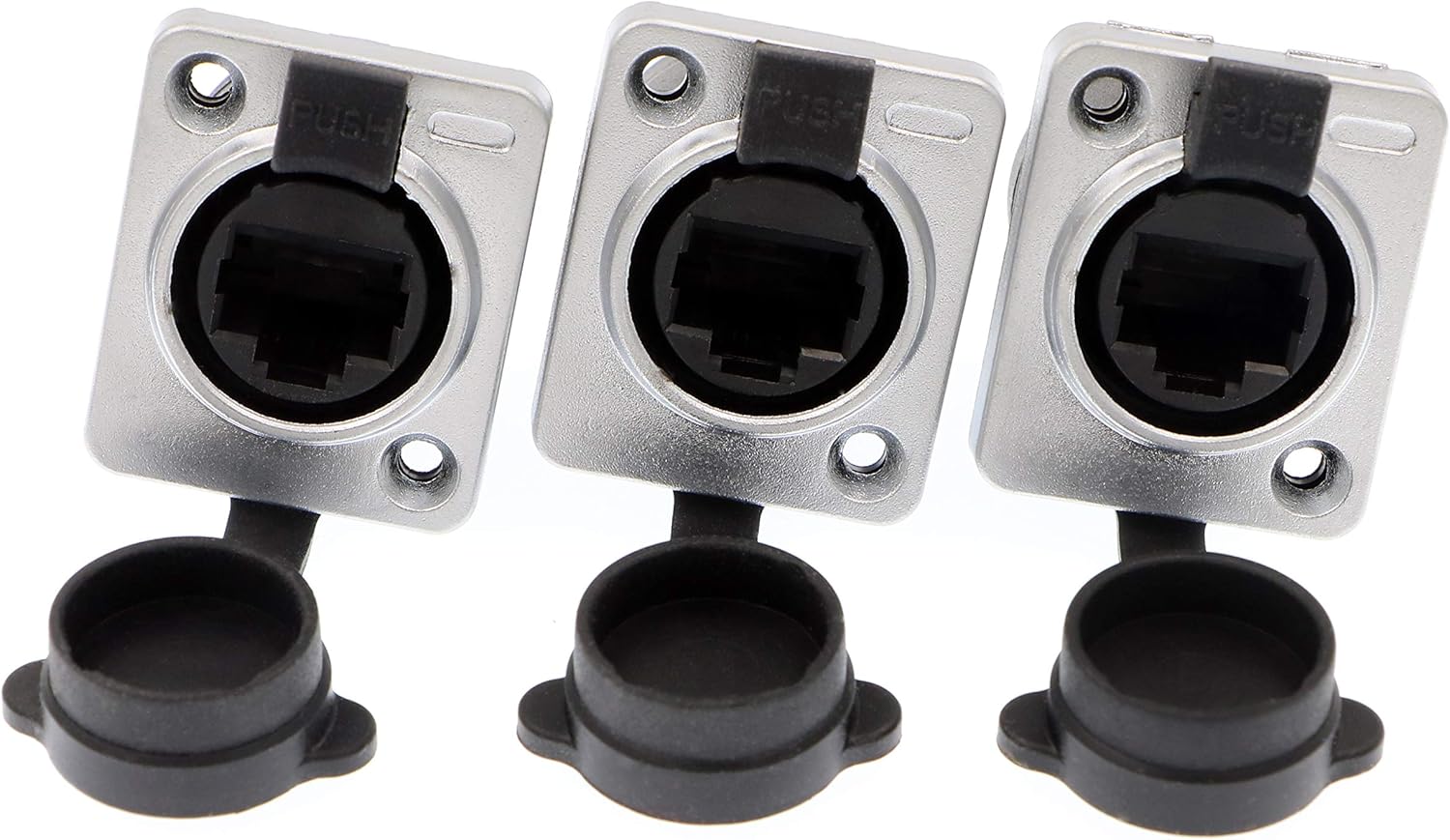 Uonecn RJ45 Waterproof Connector Dust Plug 3 PCS RJ45 Connectors IP65 Mount Ethernet Panel Connector.