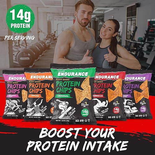 Miniatura 9 de Chips de proteína  Snacks sin gluten a base de plantas  Paquete de 12 bocadillos ricos en proteínas, horneados con aceite de aguacate  Proteína