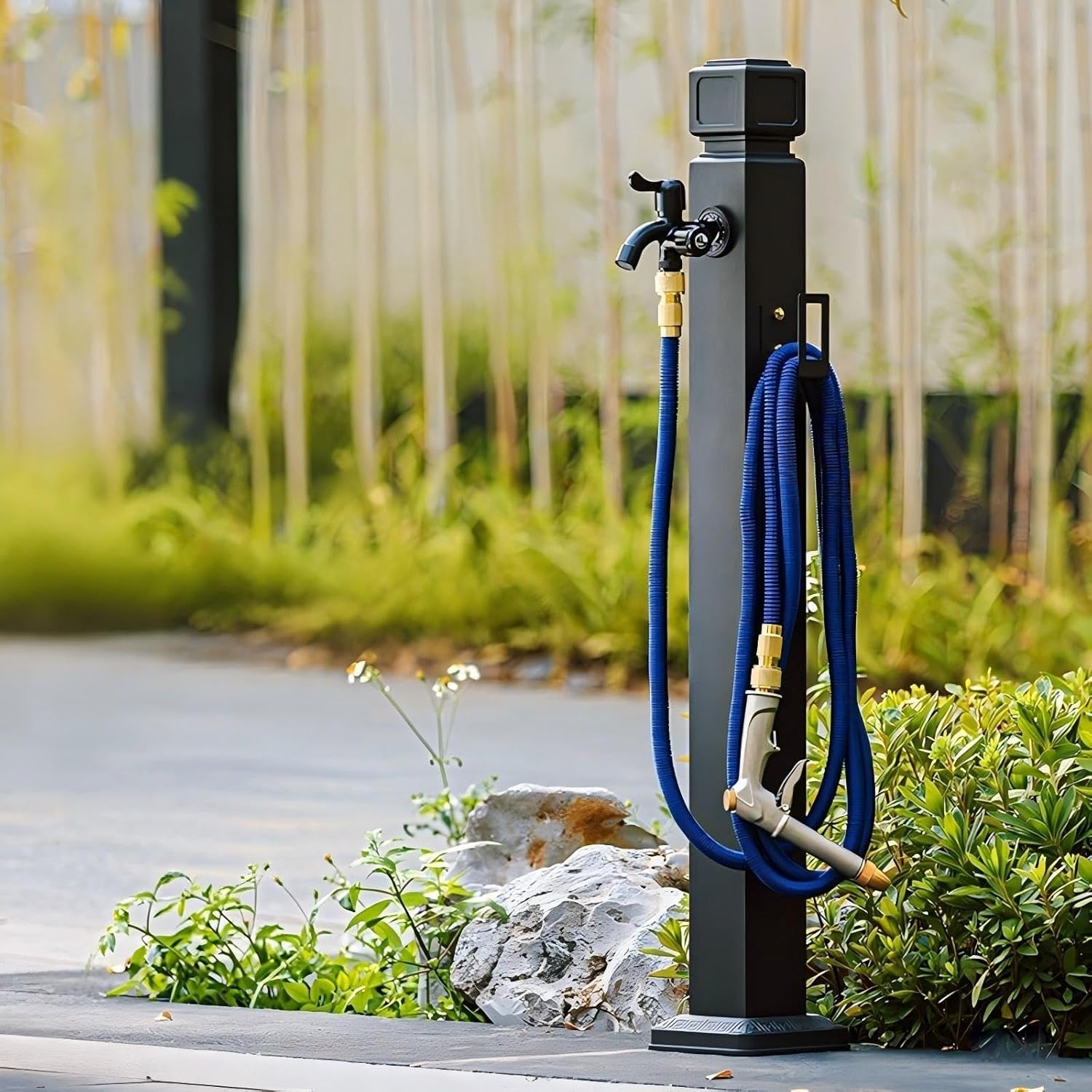 Freestanding Outdoor Garden Water Column with Solid Brass Faucet, 37.4in Vertical Fire Hydrant for Backyard Irrigation, Durable and Stylish Watering Solution