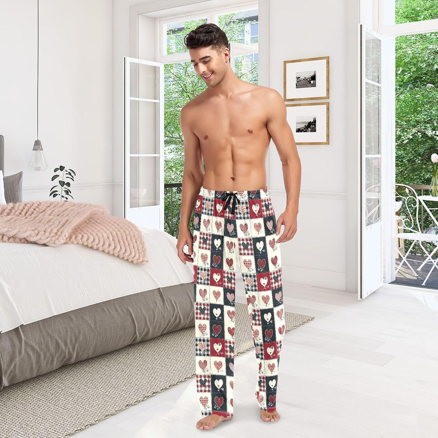 Men's Pajama Bottoms Classic Nautical Pajama Pants Cotton Pajama Pants Sleepwear