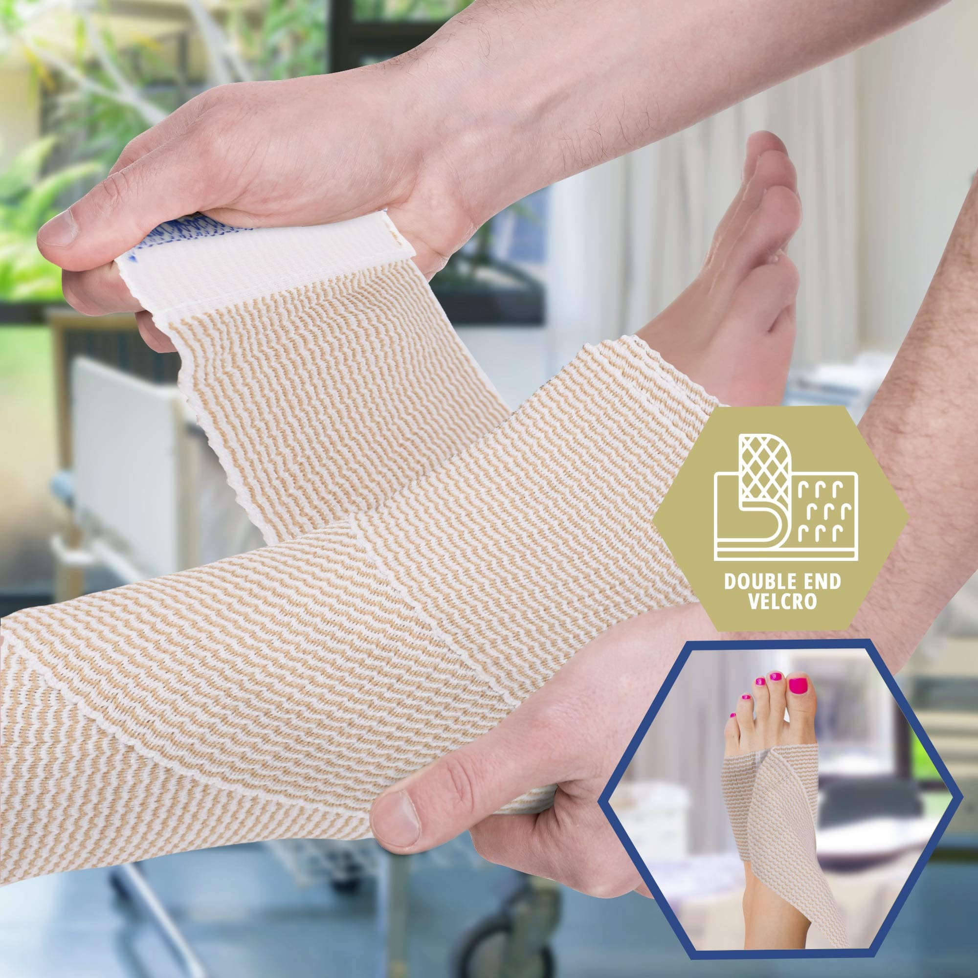 MED PRIDE Elastic Bandages with Velcro,Latex-Free,Breathable,4"x5 yd,4-Pack — Amazon image 4