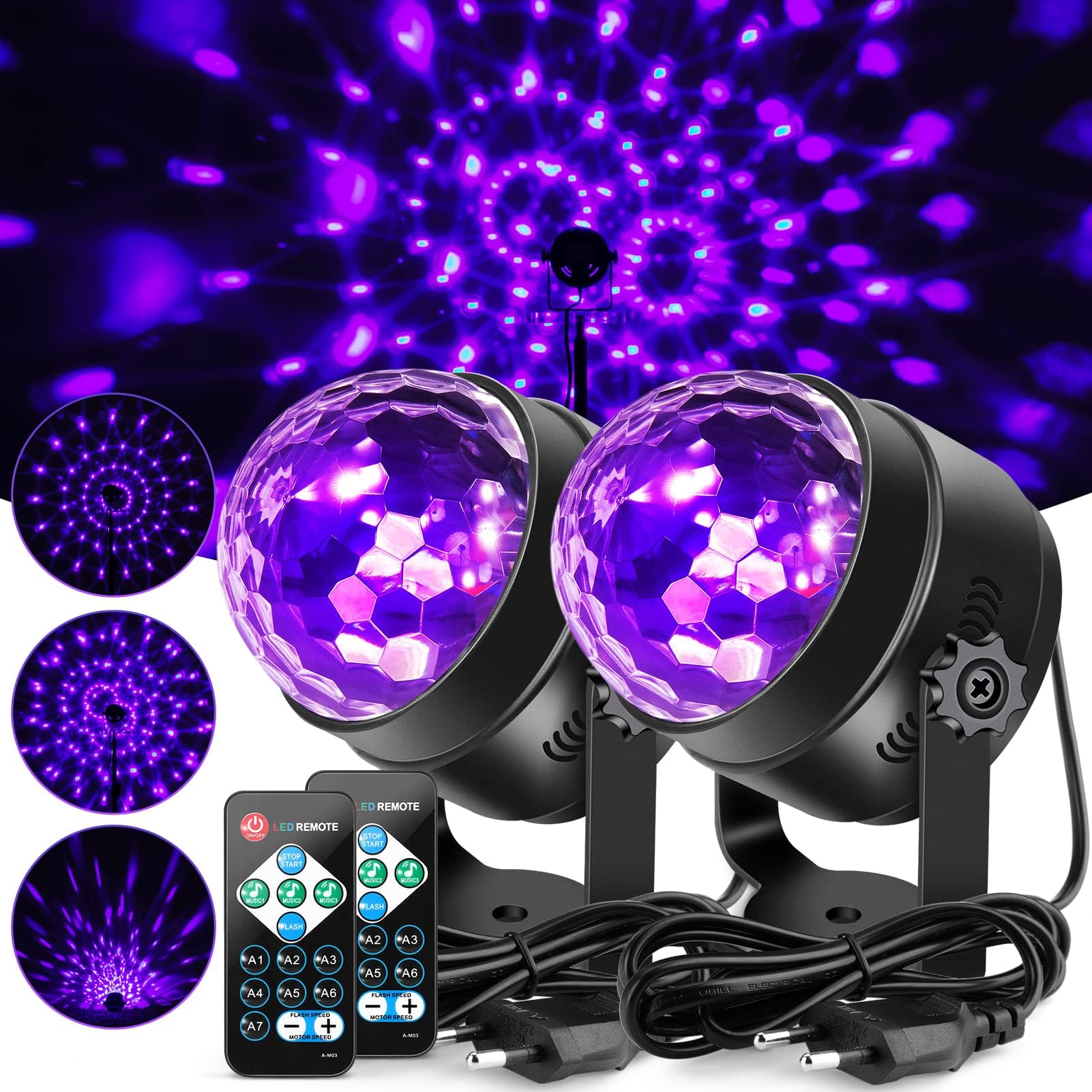 Lampe de scène boule disco,jeux de lumière soirée boule à facette à