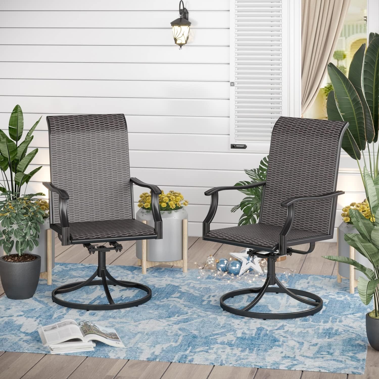 Overstock Outdoor Patio 2Piece PE Rattan Dining Chair Set