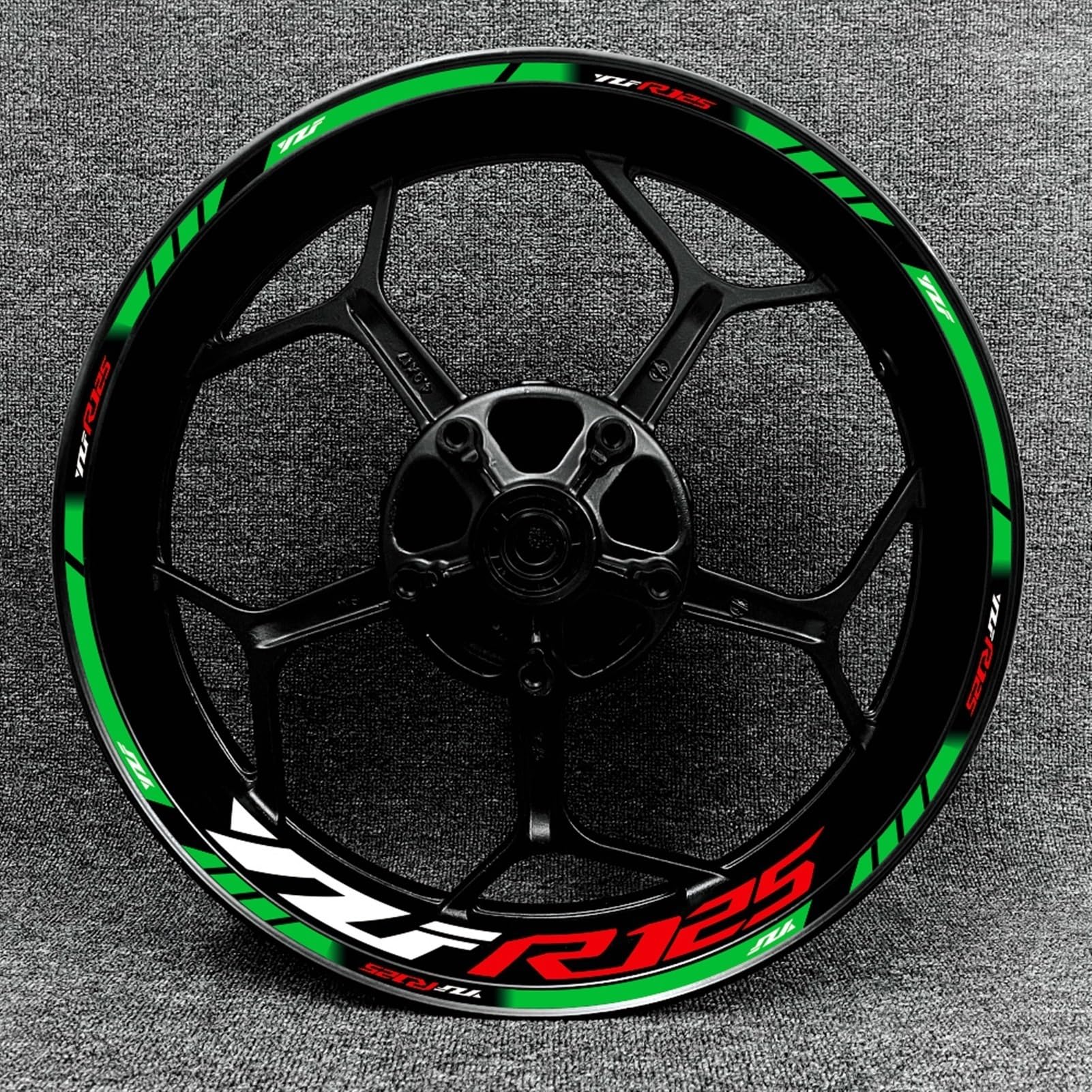 Motorcycle Front and Rear Tire Rim Reflective Decals Waterproof Stickers Accessories for Yamaha YZF R125 Decorative(Color19)