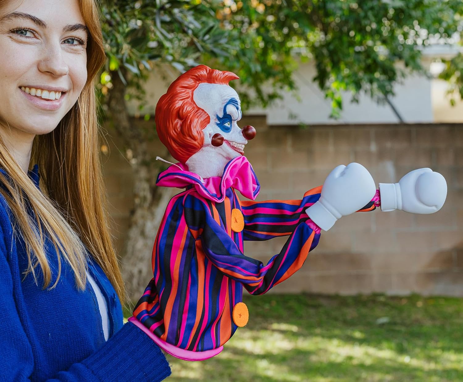 Horror Reachers Killer Klowns from Outer Space Rudy 13-Inch Boxing Puppet for Adults | Retro '80s Horror Collectibles