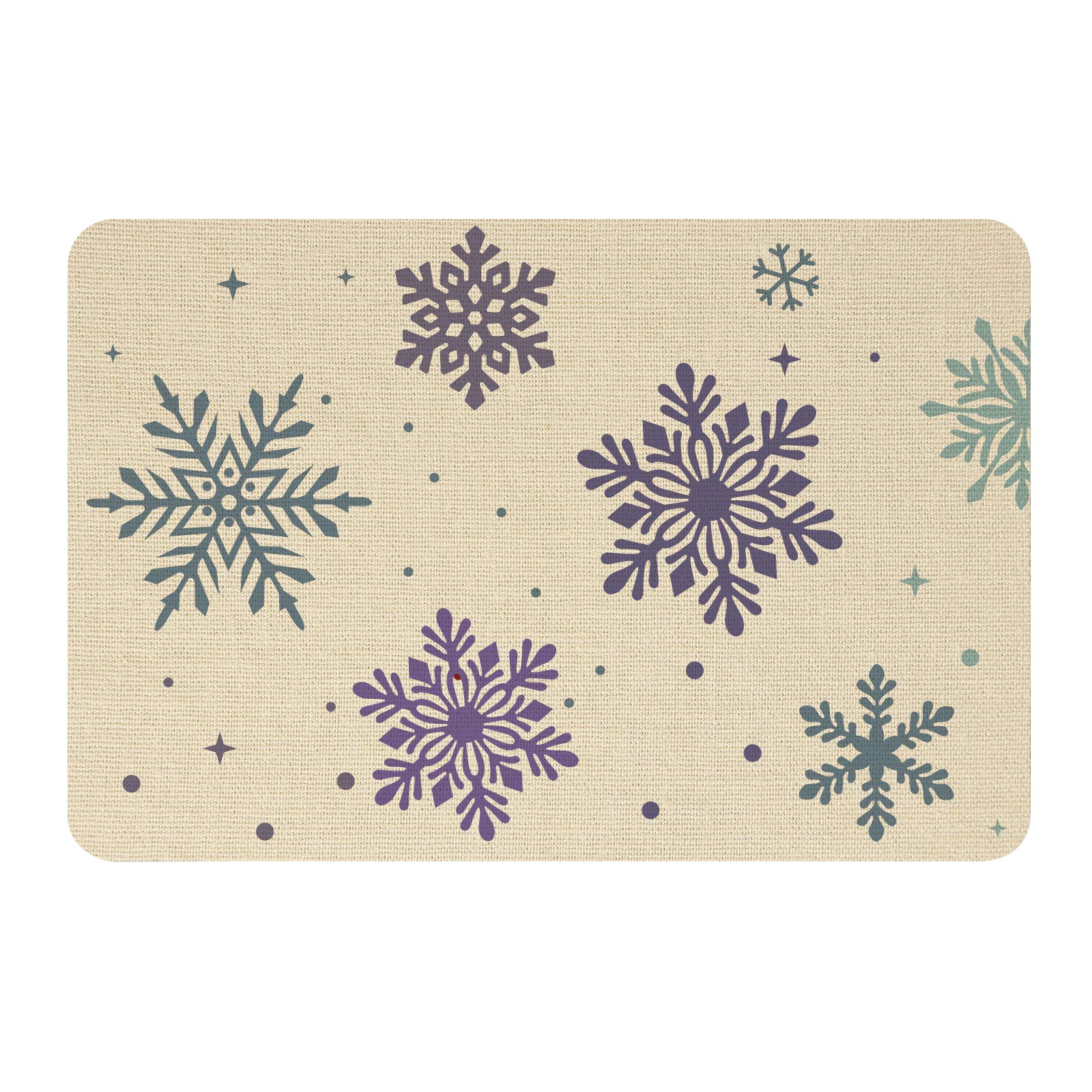 SUPERFINDINGS 40x60cm Home Door Mat with Non Slip Rubber Backing Snowflake Ultra Absorb Mud Easy Clean Doormat for Outdoor Indoor Garage Entrance