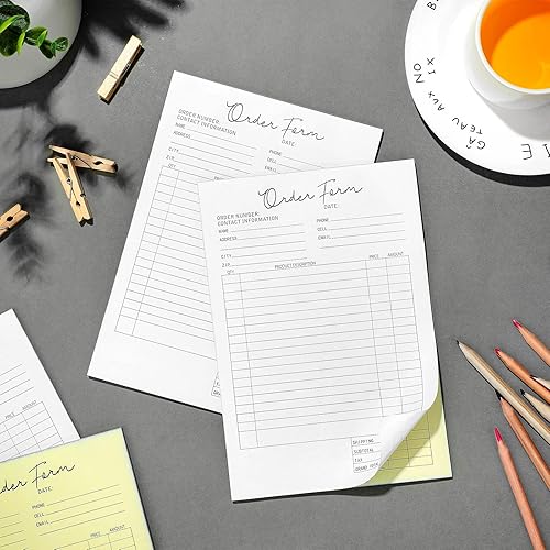 Miniatura 3 de Spakon Paquete de 4 formularios de pedido para pequeñas empresas, libro de recibos autocopiativo de 5.5 x 8.5 pulgadas, 2 unidades de formulario de
