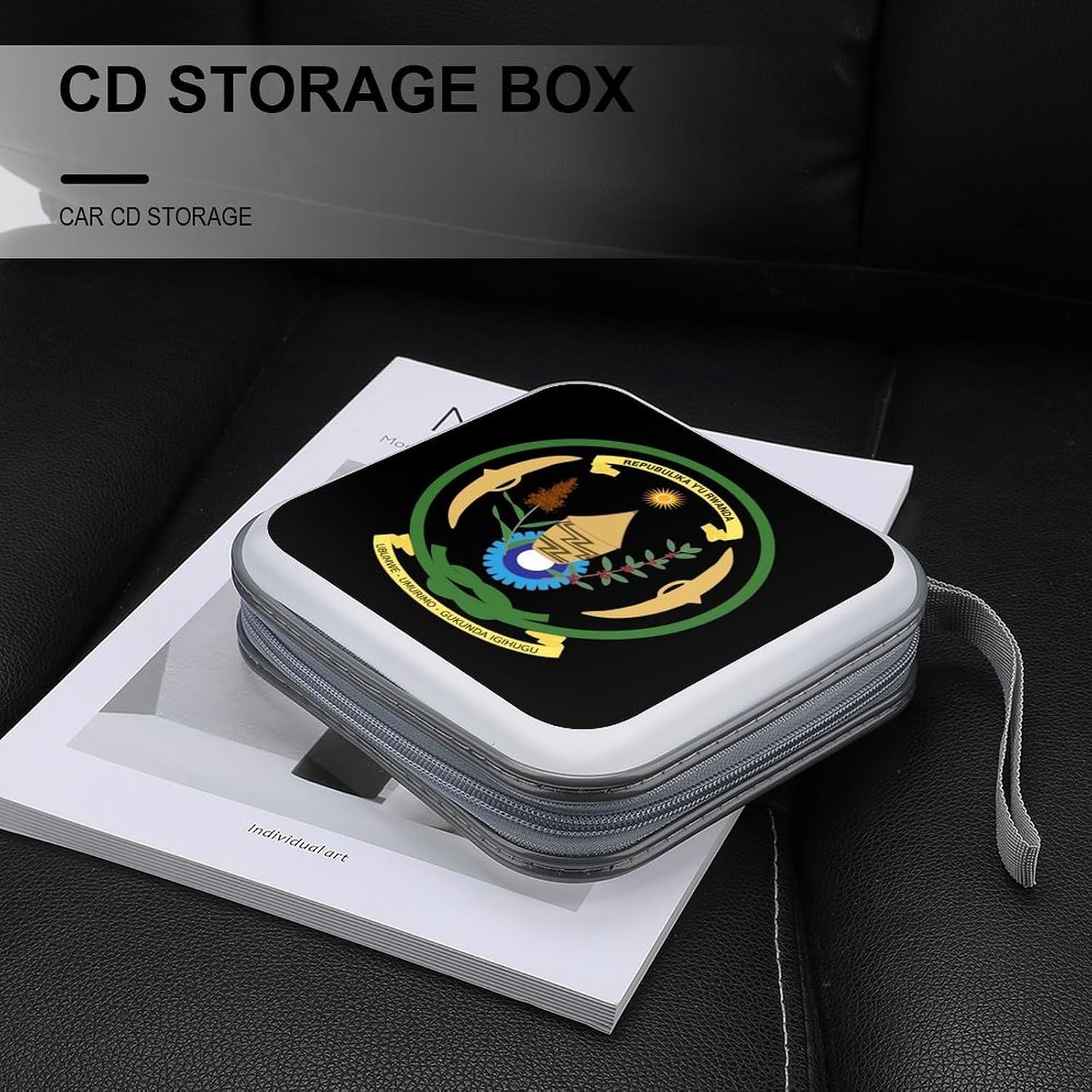 Coat of Arms of Rwanda CD Case Wallet Portable DVD Holder Organizer Box image 5