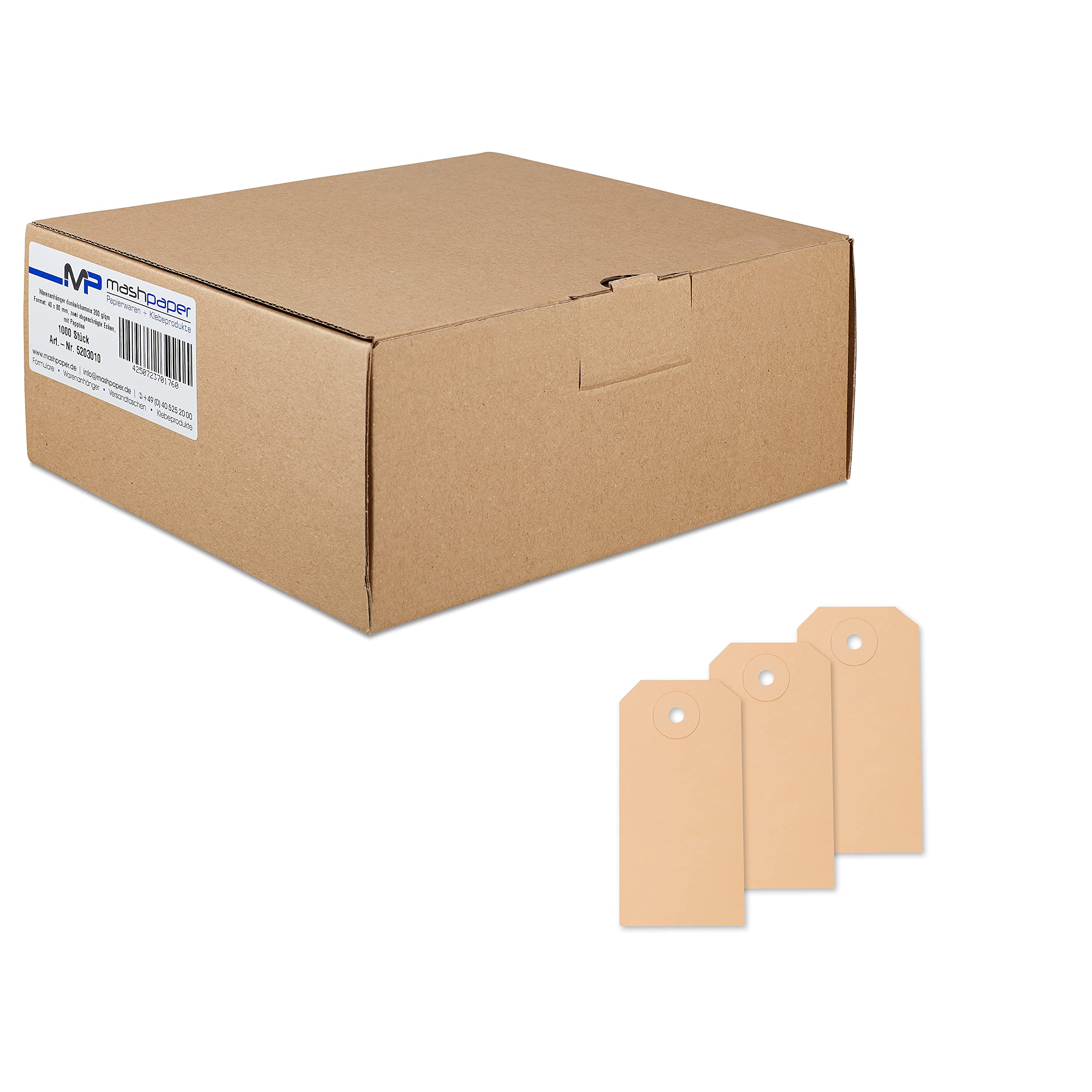 1000 Warenanhänger 40x80 mm 5203010 Stückwarenanhänger Hängeetiketten Anhängeetiketten Kartonetiketten