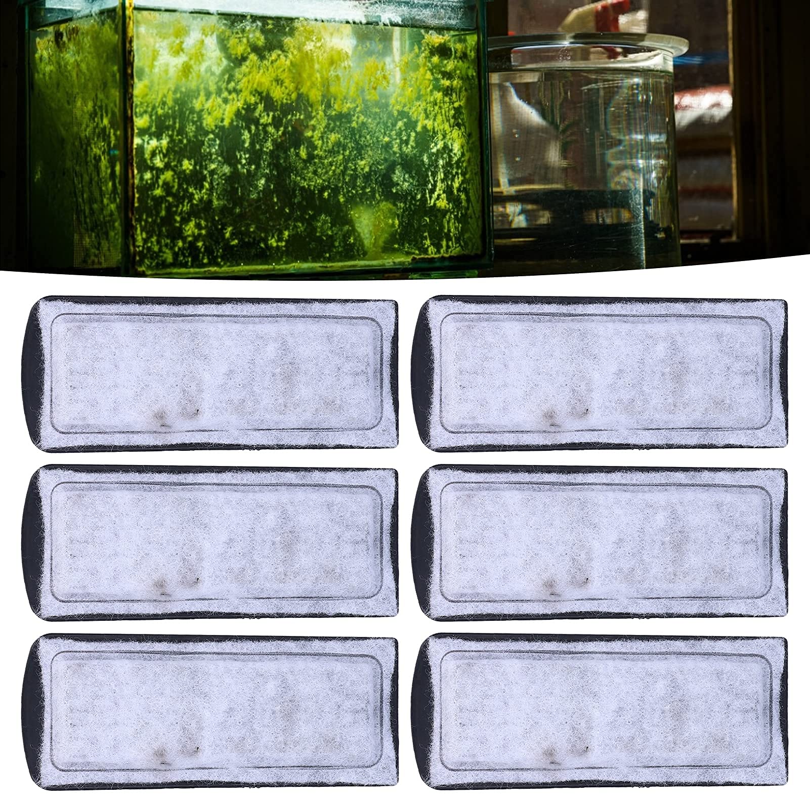 Filtre en coton pour aquarium mural purifiant l'eau trouble - 6 recharges