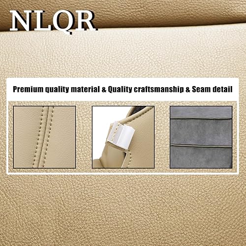 Miniatura 4 de NLQR Funda de asiento inferior para el lado del pasajero, piel de repuesto, color marrón compatible con Ford F-150 Lariat 2001 2002 2003