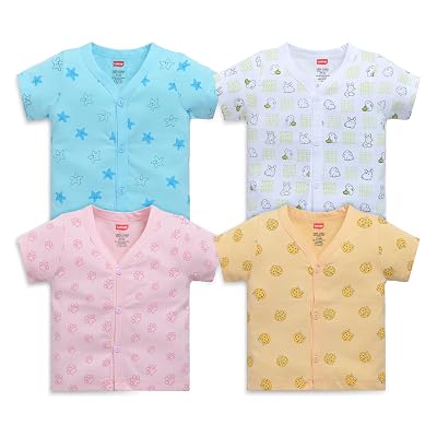 LuvLap Unisex's Regular Fit H/S Jhabla (LLAMZGR0105_Multicolour-7 6 to 12 Months)