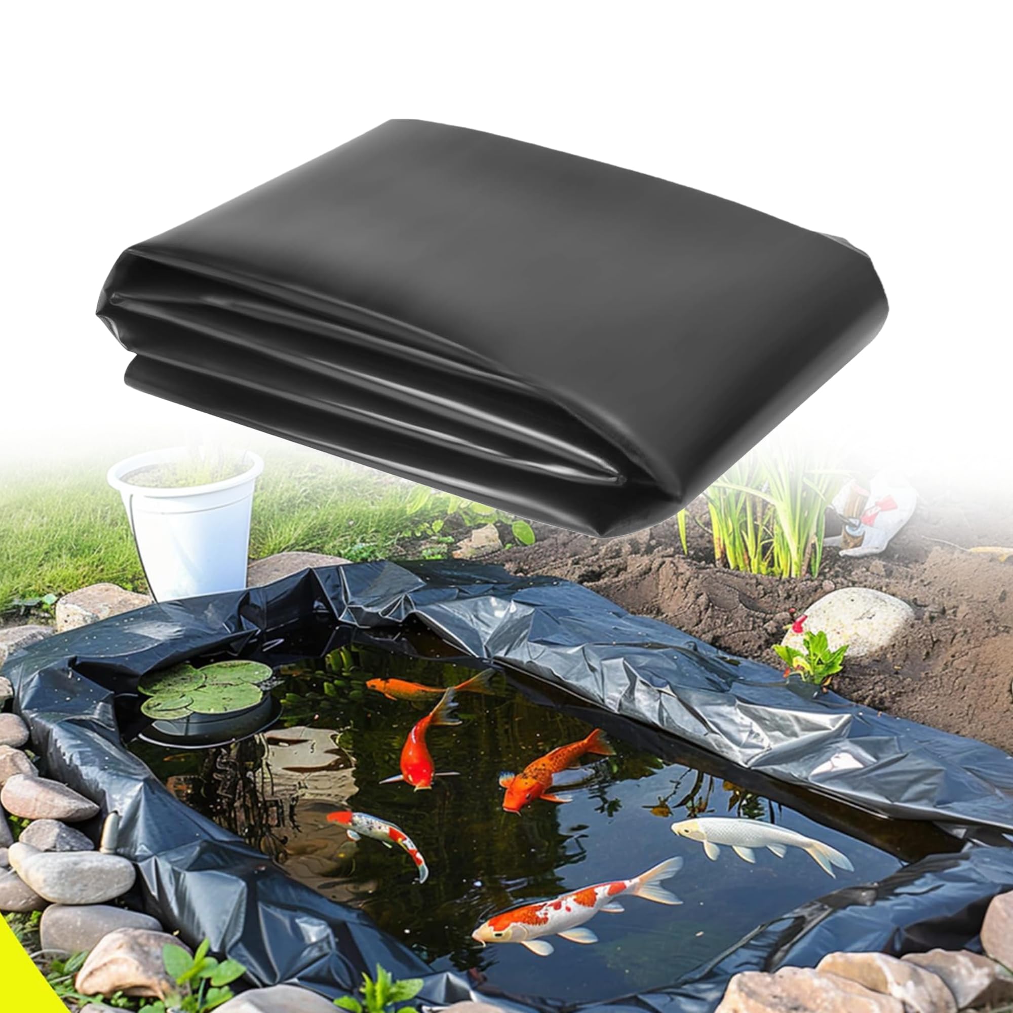 Bâche de bassin 400x600 pour fontaine et jardin aquatique noir