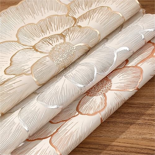 Miniatura 3 de Juego de 6 manteles individuales redondos de PVC con diseño de flores, manteles individuales huecos para mesa de comedor, manteles individuales