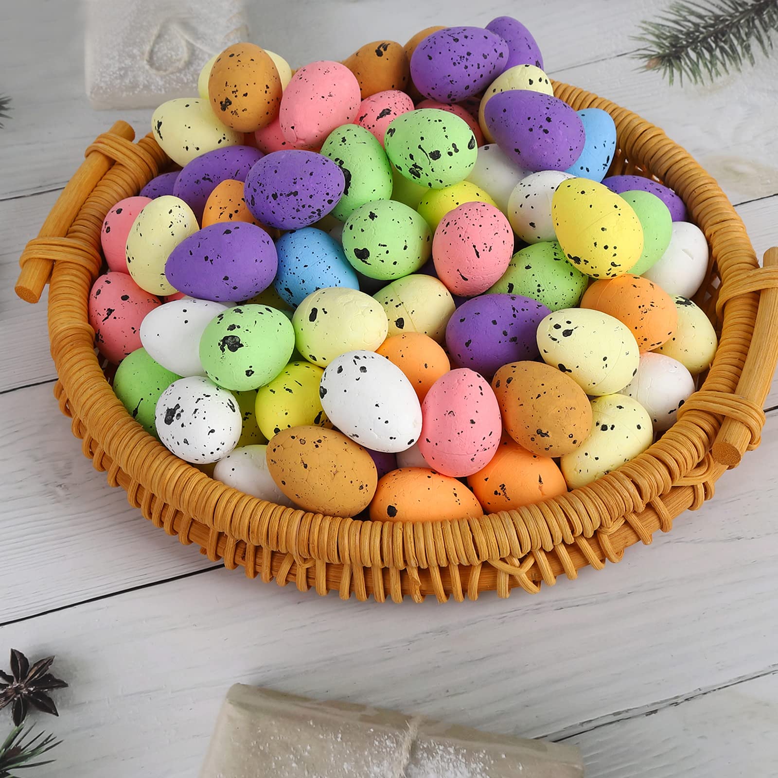 100 Stück Schaumstoff-Eier – Mini-Ostereier Zum Basteln, Dekorieren & Bemalen – Gesprenkelte Styroporeier Für Ostern