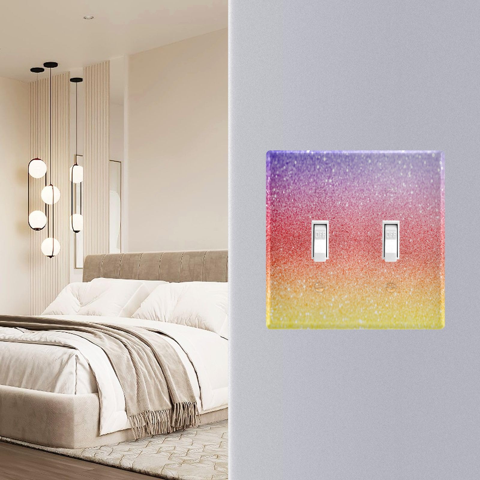 Copriinterruttore Scheletro Hippie Per Parete | Piastra Decorativa 2 Modi | 11,4x4,5 Cm Per Bagno E Camera - 4