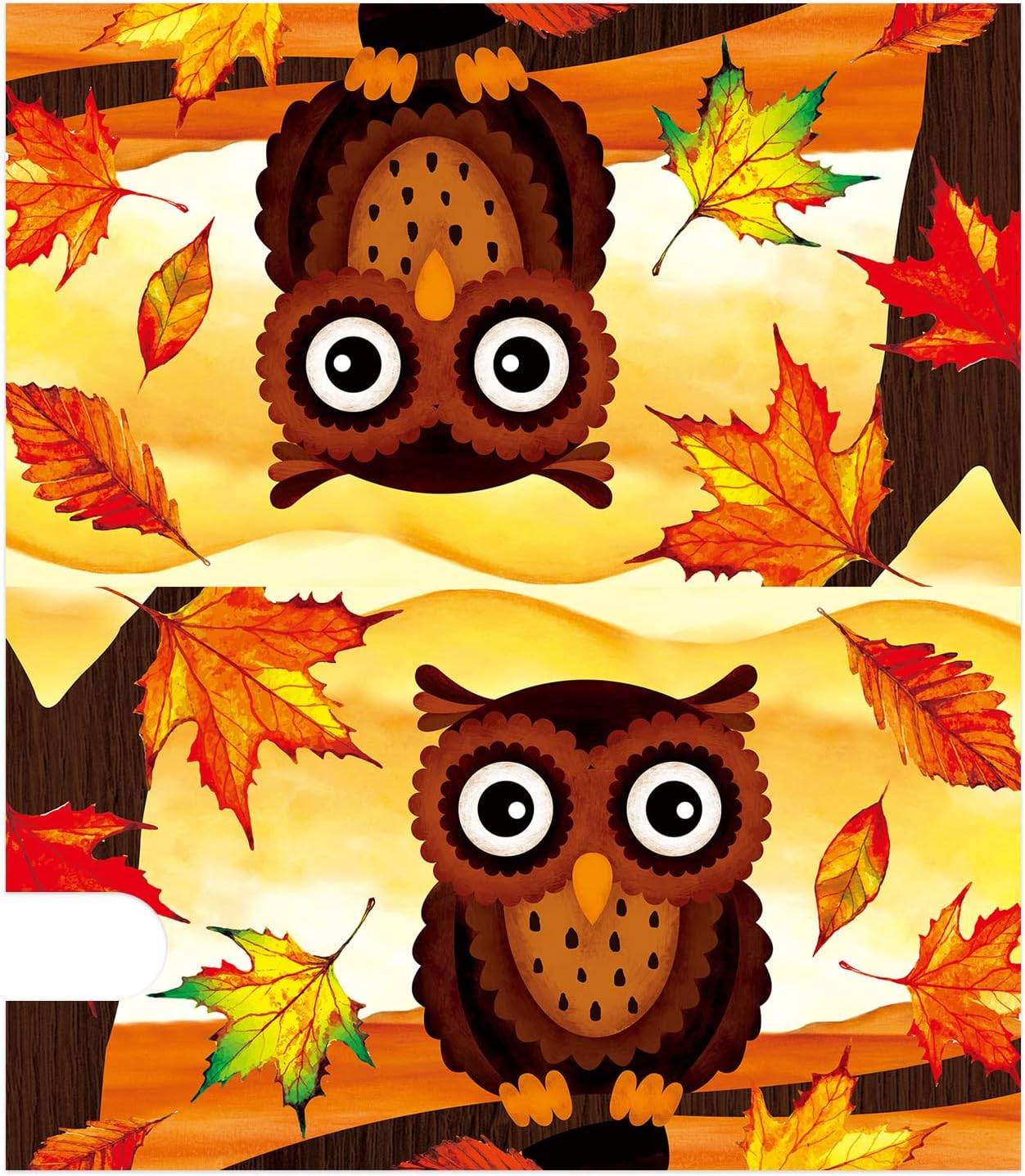 Texupday Fall Owl Maple Leaves Decoration Mailbox Cover with Magnetic Strip Autumn Mailbox Wraps Post Letter Box Cover Standard Size 21" X 18" for Garden Outdoor Yard Decor