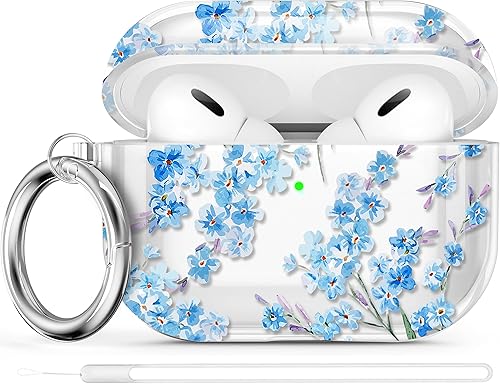 Maxjoy Funda para AirPods Pro de 2ª/1ª generación, funda transparente para AirPods Pro 2 para mujeres, funda suave para AirPod Pro 2 con correa de