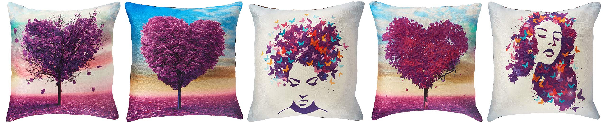 Panache Exports Cushion Covers Set of 5-Pieces, Multi-Colour, 45 x 45 cm, PECUSCVR30