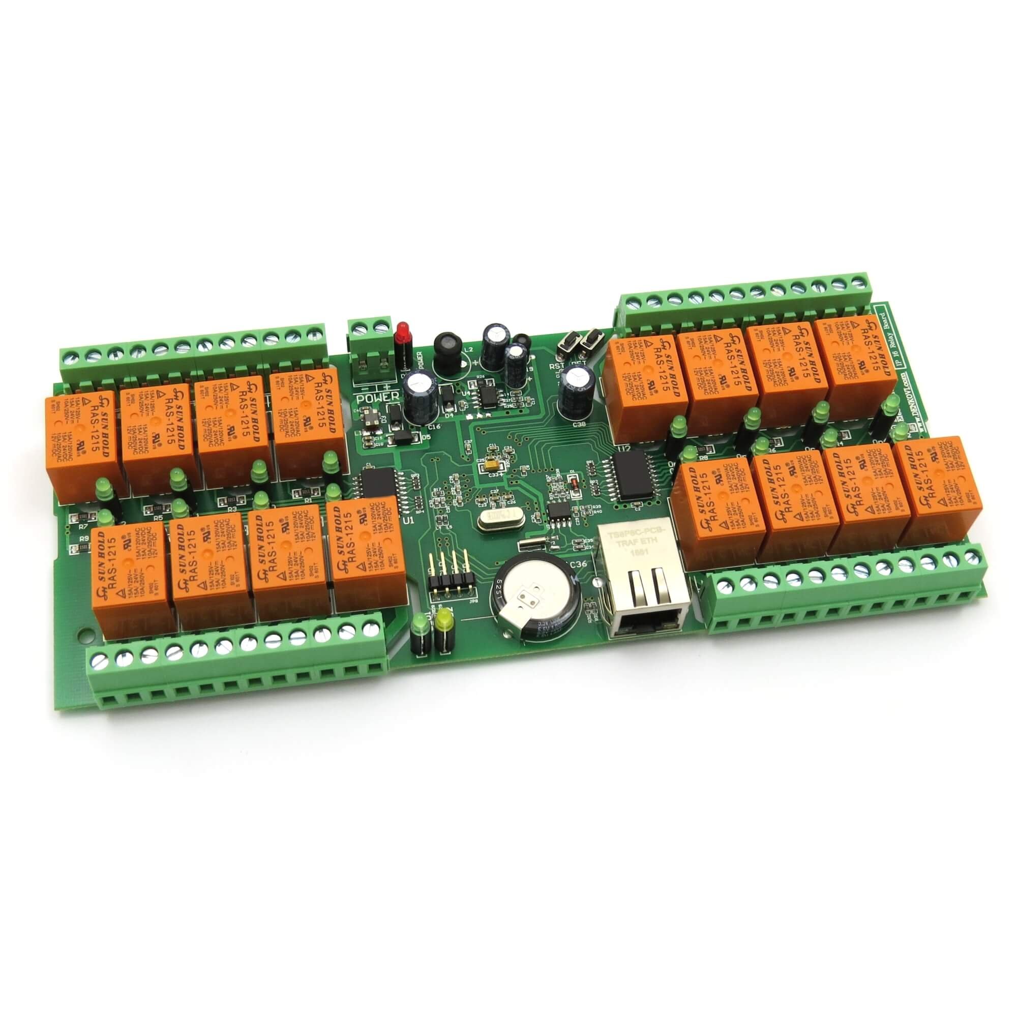 smartDEN Modbus TCP Ethernet 16 Relay Board - 12V