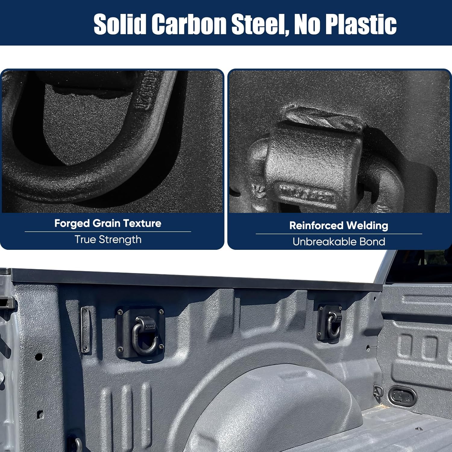 4 Pack Heavy Duty Tie Down Anchors Truck Bed Tie Downs Car Accessories with with M6*1.0 Tap and T-Handle Fit for 2015-2025 Ford F150 F250 F350 & Raptor 2026 Replace FL3Z-99000A64-B & FL3Z-9928408-AB