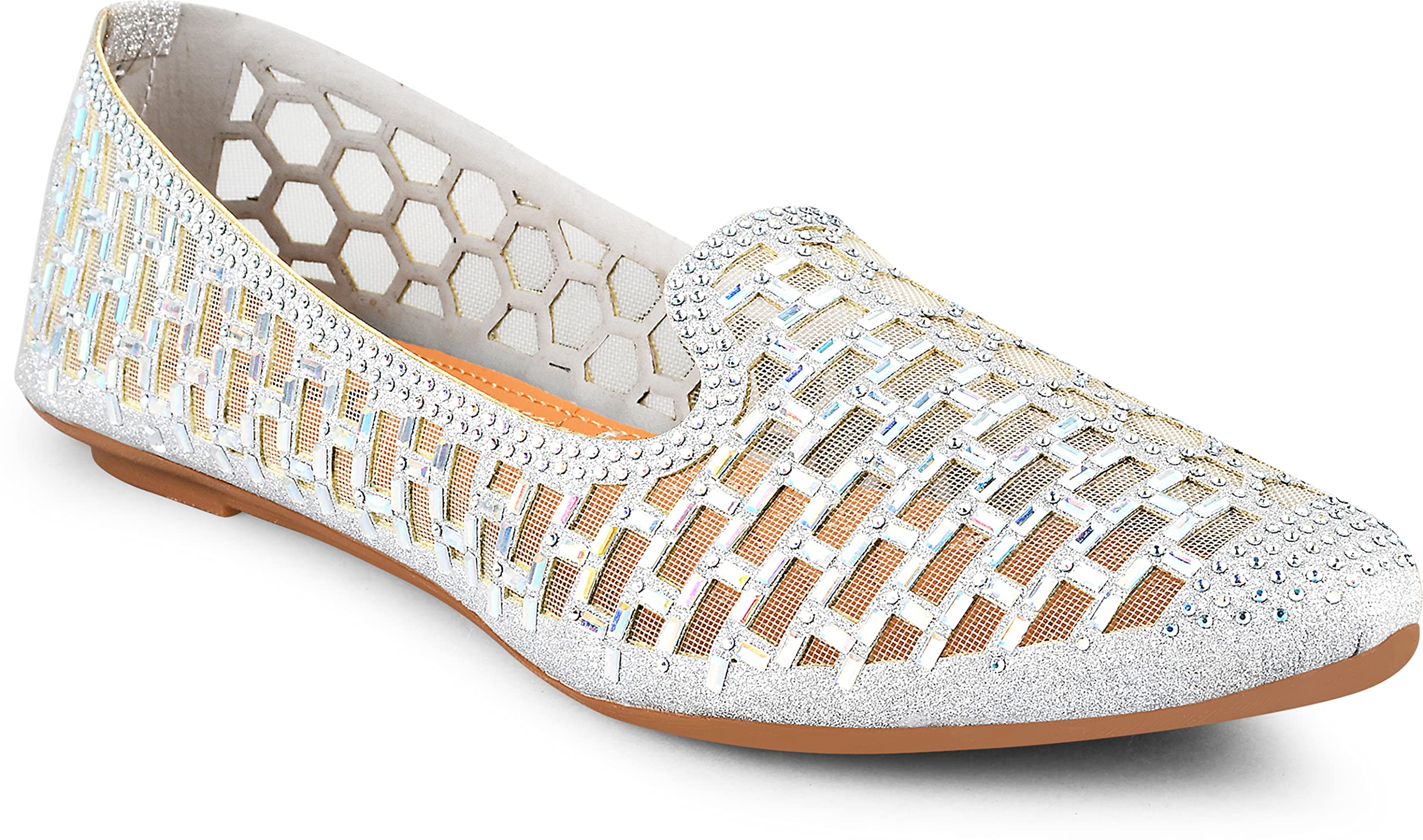 JM LOOKS Casual Solid Comfortable Sole Fashion Flat Ballerinas For Womens & Girls DW-109-Silver-38-X (B0C4XWZPQF) Amazon Price History, Amazon Price Tracker