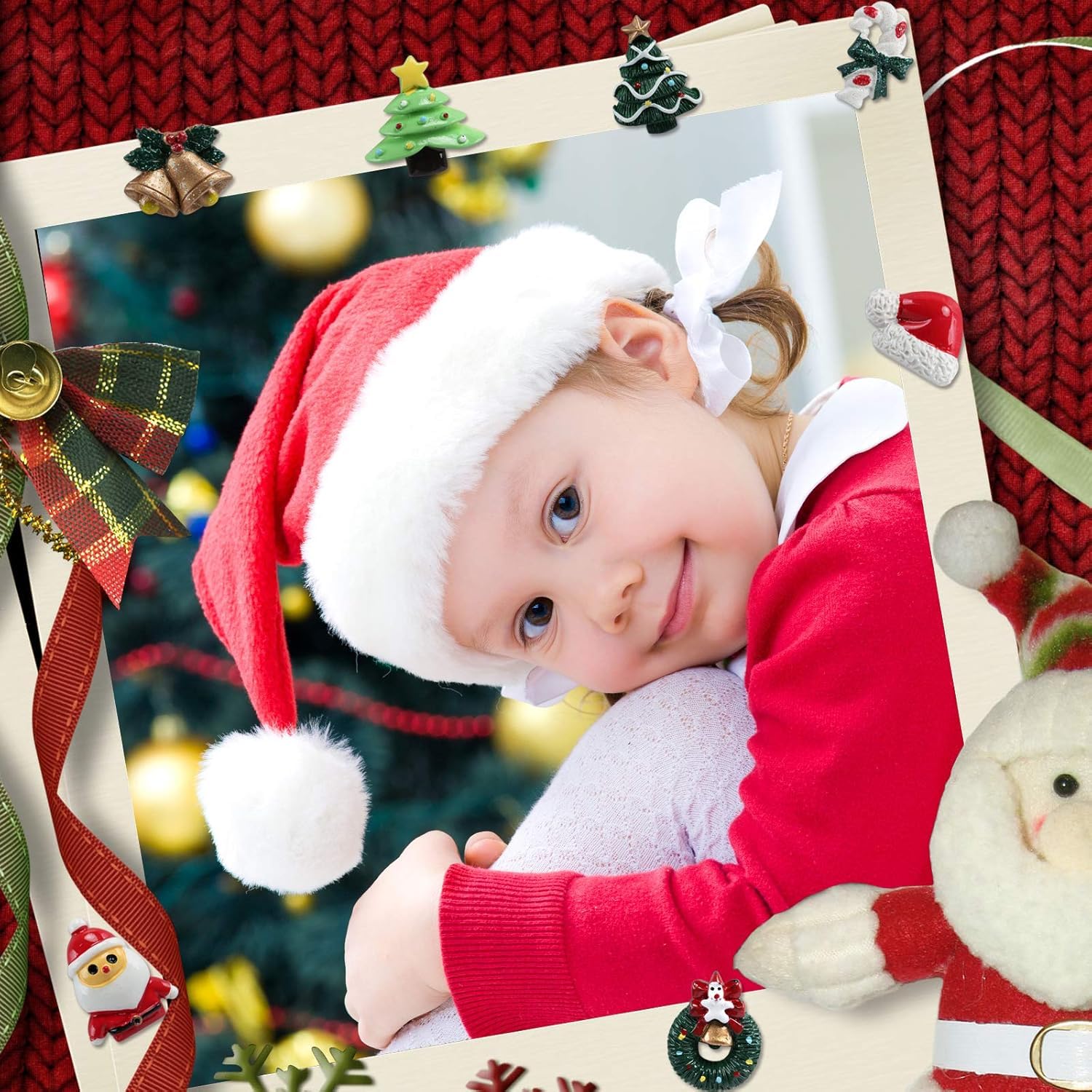 Kesote 30 Piezas de Mini Adornos Navideños de Resina Papá Noel, Sonajero, Árbol de Navidad, Muñeco de Nieve, Miniaturas de Navidad para Regalo, Parcela, Tarjetas de Felicitación