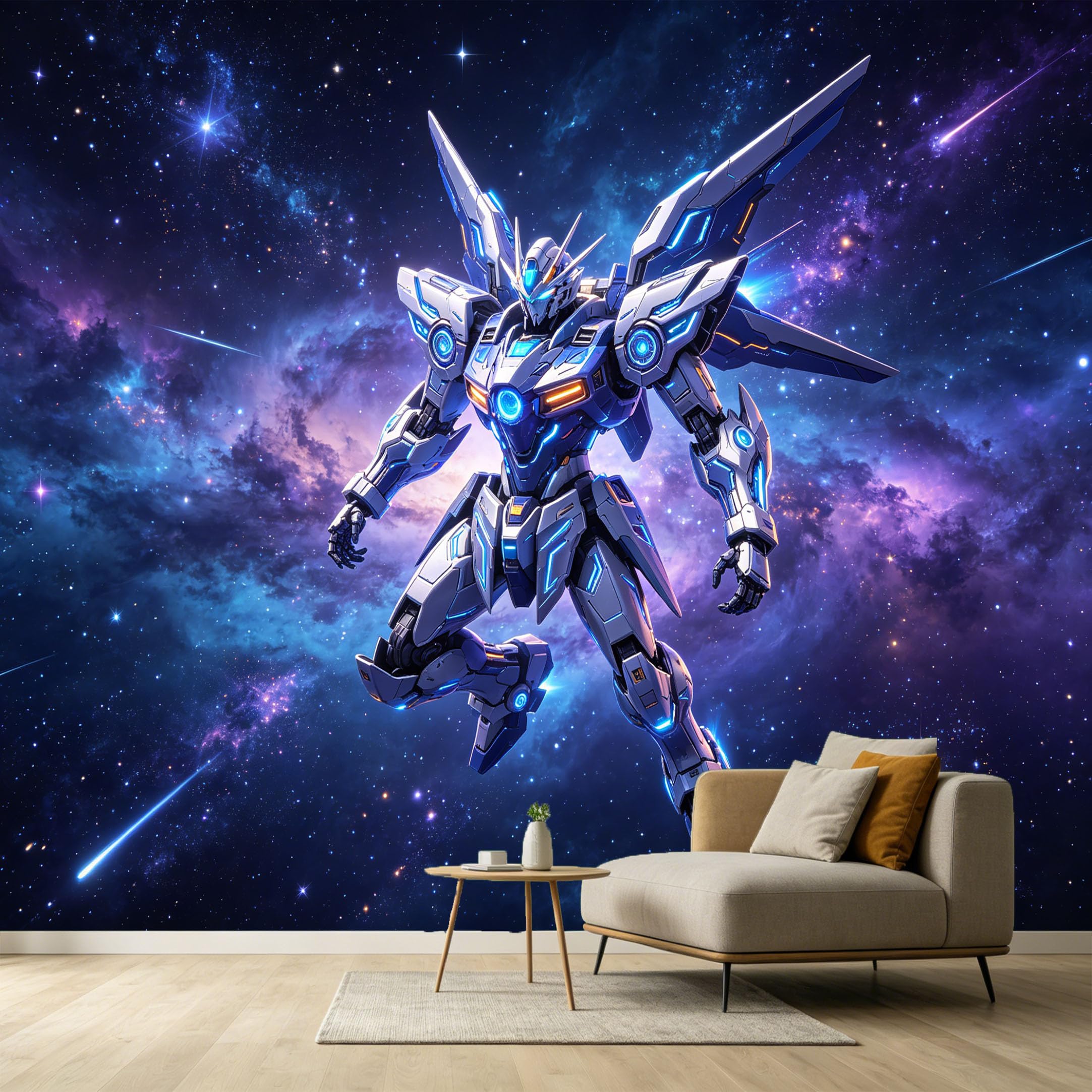 Custom Size Wall Murals Modern SciFi Robot Mecha Space Galaxy 3D SelfAdhesive Wall Fabric Removable Large Wallpaper for Photo Living Room Bedroom Decor Mural