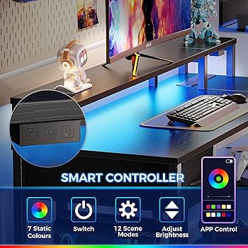 Amazon.com: SUPERJARE 53 inch Reversible L Shaped Desk with