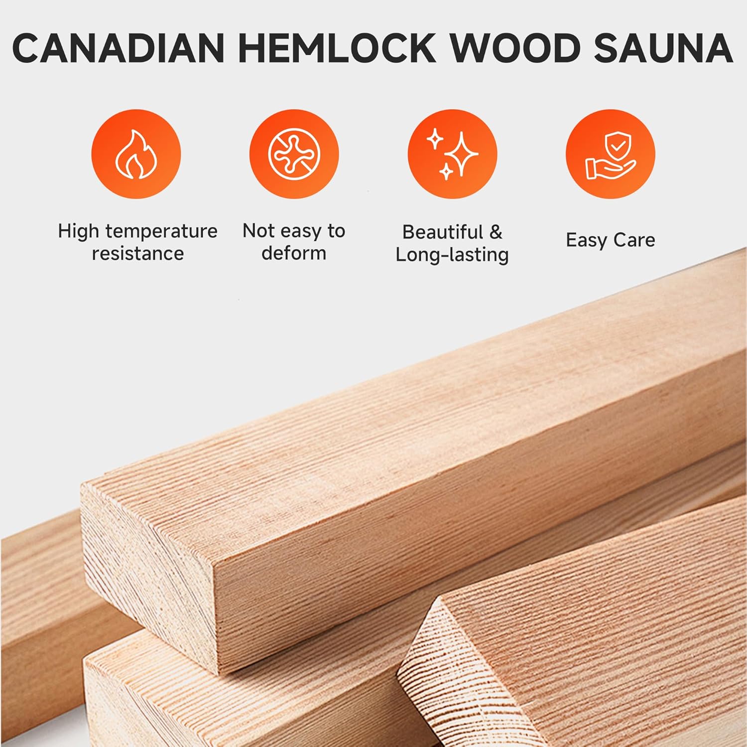 Real Relax Infrared Home Sauna Room 1 Person, Compact Hemlock Wooden 950W Low EMF 6 Heating Plates FAR Infrared Indoor Sauna for Home