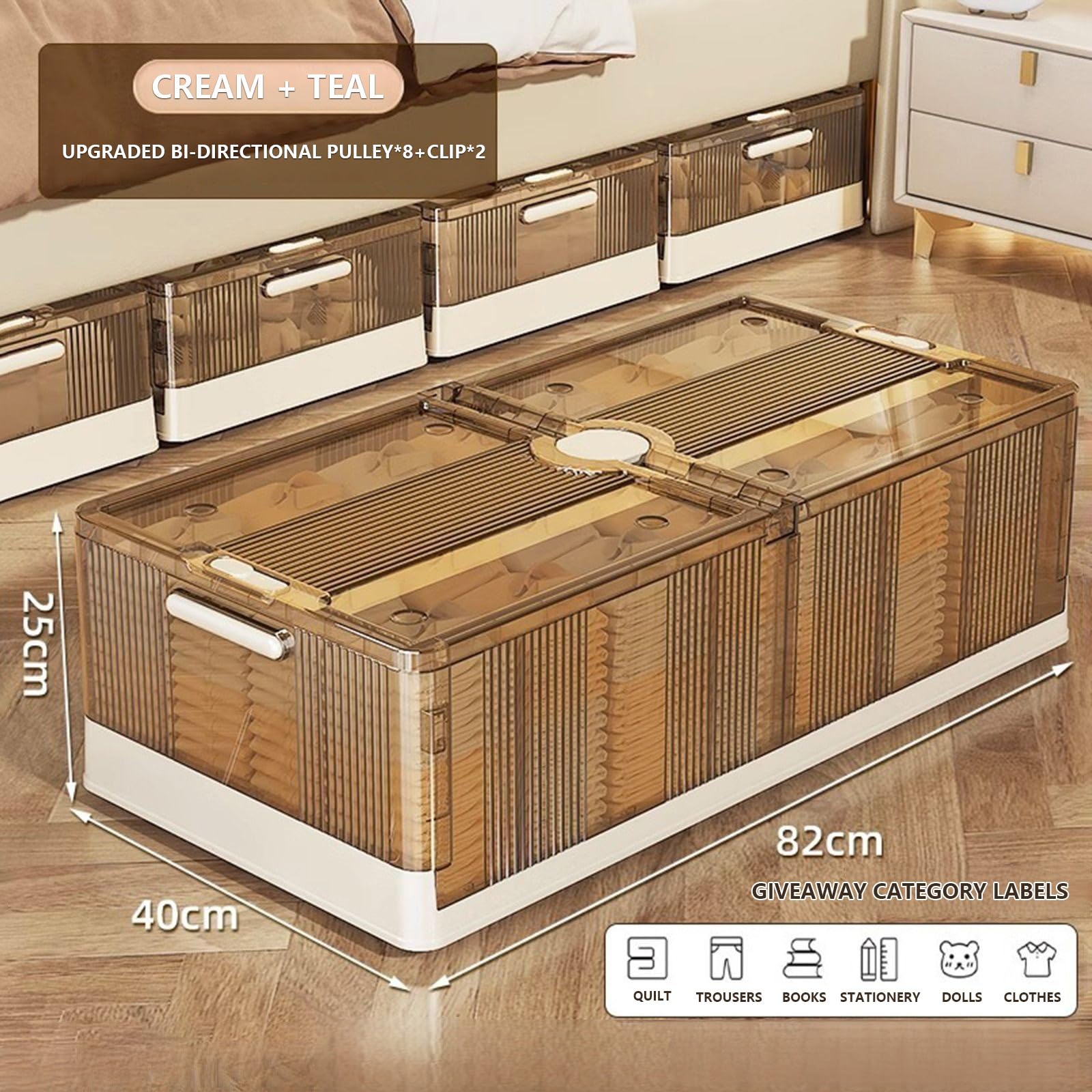 Amazon｜キャスター付きベッド下収納コンテナ 追加プラスチック ベッド 