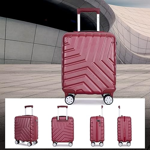 Miniatura 8 de Equipaje de mano, maleta rígida ligera de 18 pulgadas con ruedas giratorias, maletas pequeñas de viaje de negocios con mango telescópico, bloqueo