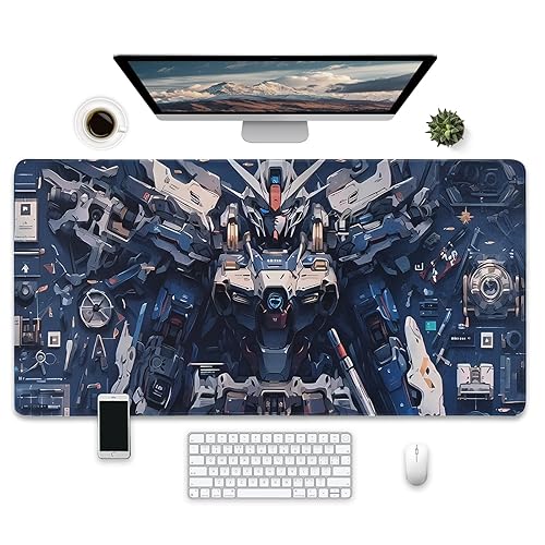 Blaceburry Anime Desk mat XL,Large Gaming Mouse Pad with Mecha Anime Design, Extended XXL Desk Mat, 31.5 x 15.7 inches, Non-Slip Base