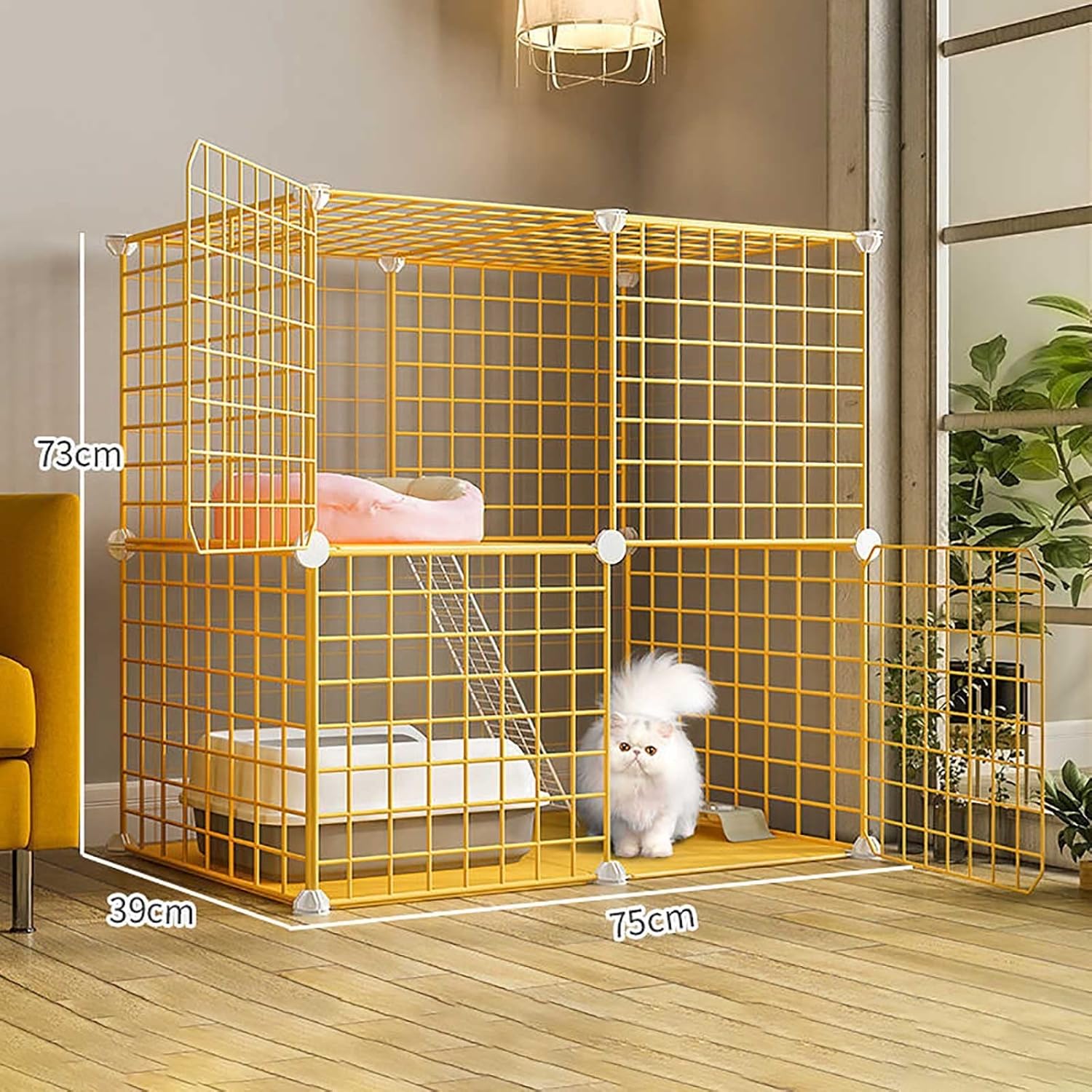 Outdoor Cat House Cat Cages Cat Crate Cat Cage Cat Playpen Cat Enclosure Pet Cage Pet Playpen DIY Kennels Crate Large Exercise Place Ideal for 1-4 Cats,Onecolor-75x39x73cm