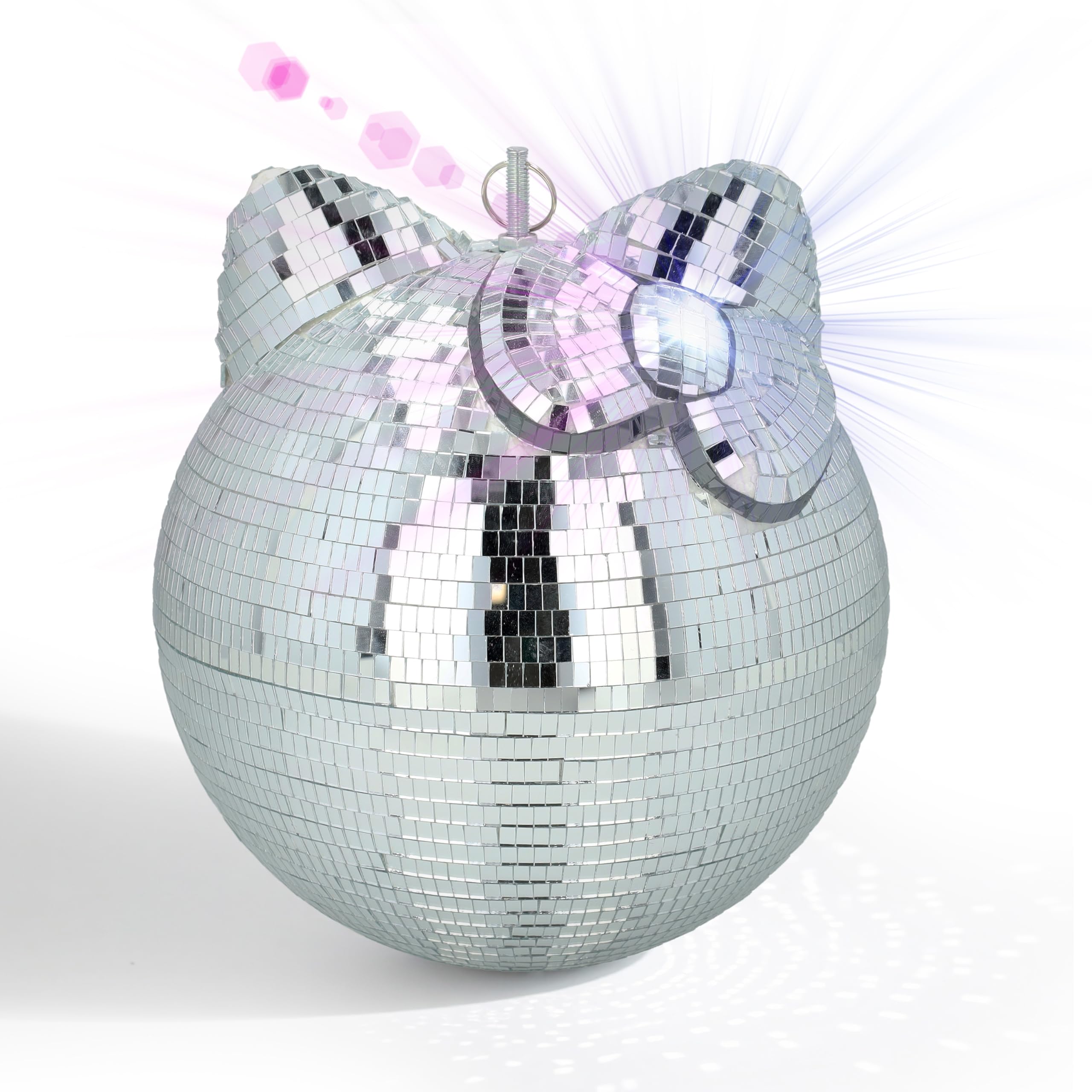 Hello Kitty Boule à facettes, décorative, avec effet miroir, lumière disco, pour chambre d'enfant et anniversaire, 25 x 25 x 27 cm, mini boule à facettes, décoration pour l'intérieur et l'extérieur