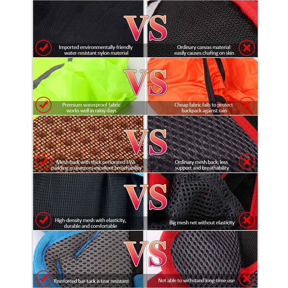 Zaino da Ciclismo Lixada18L Impermeabile e Traspirante per Sport All'aria Aperta, Guida e Viaggi con Copertura Antipioggia, Borsa Idratante Ultraleggera per Ciclisti