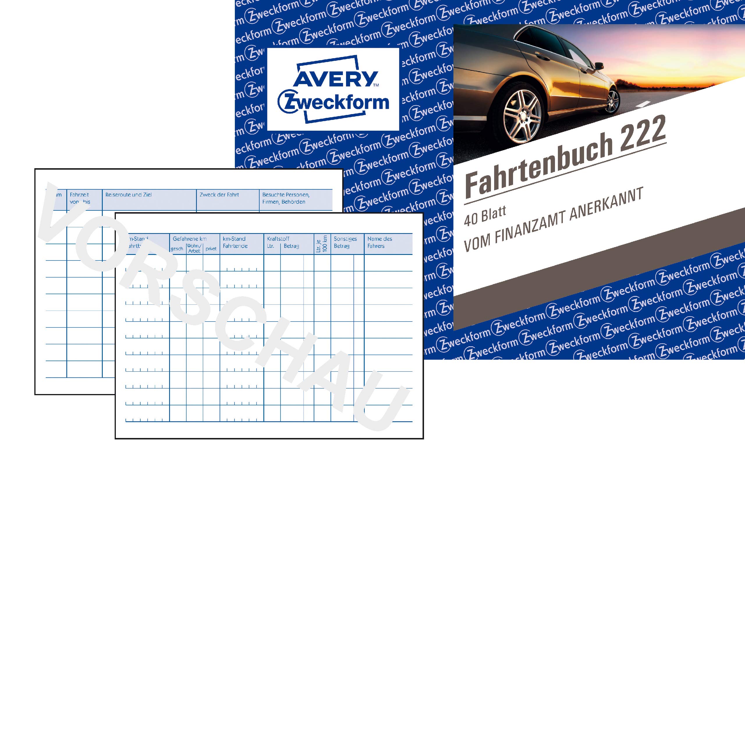 AVERY Zweckform Fahrtenbuch für PKW (5 Stück)