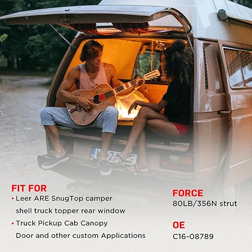 Miniatura 3 de BDFHYK C1608789 - Amortiguadores de gas de 17 pulgadas, 80 libras356N, soporte de elevación para are Leer Camper Shell Topper ventana trasera,