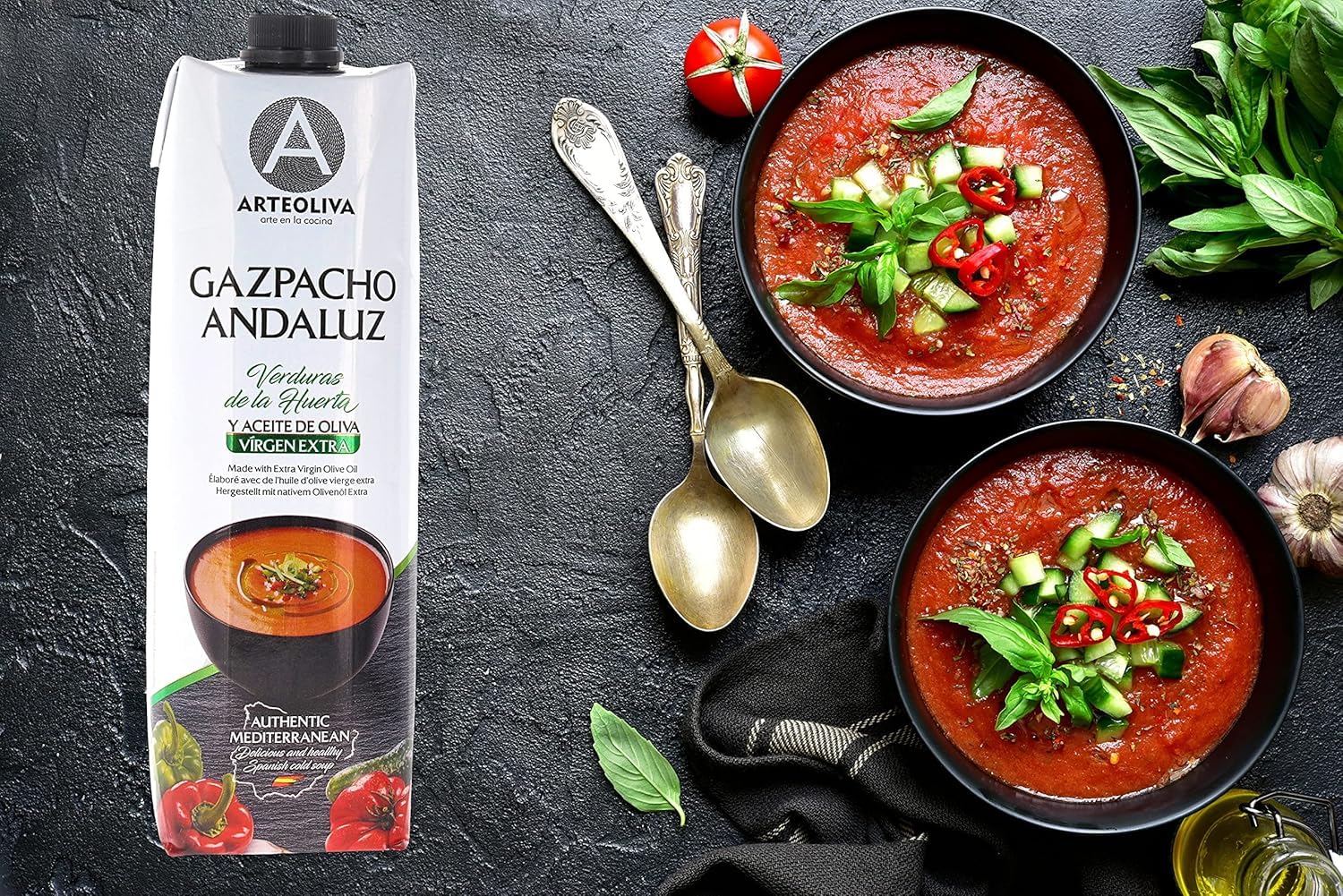 Arteoliva Gazpacho Andaluz with Extra Virgin Olive Oil (1 liter)