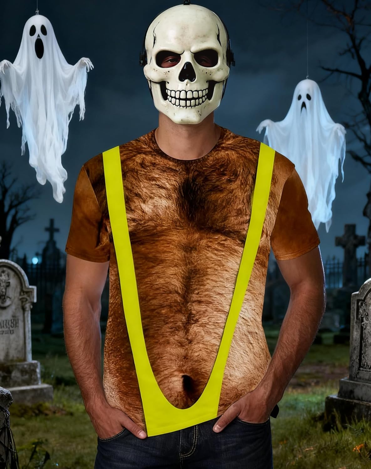 uideazone Mens Short Sleeve T-Shirt Casual 3D Creative Print Crewneck Graphic Tees - Image 2