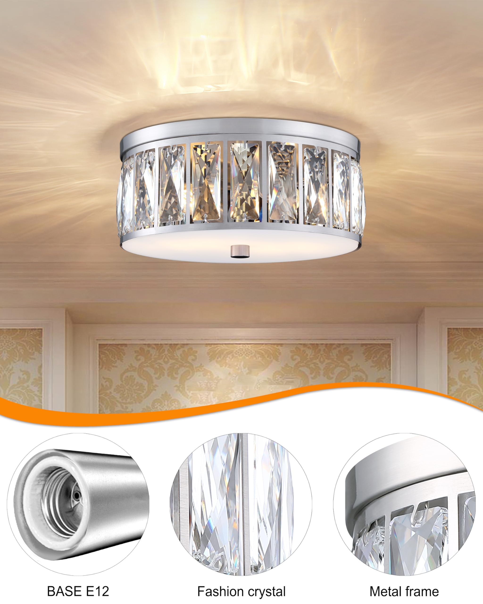 RIMI✫✫✫品 HILUXIA 18 Inch Large Semi Flush Mount Ceiling Light Fixture