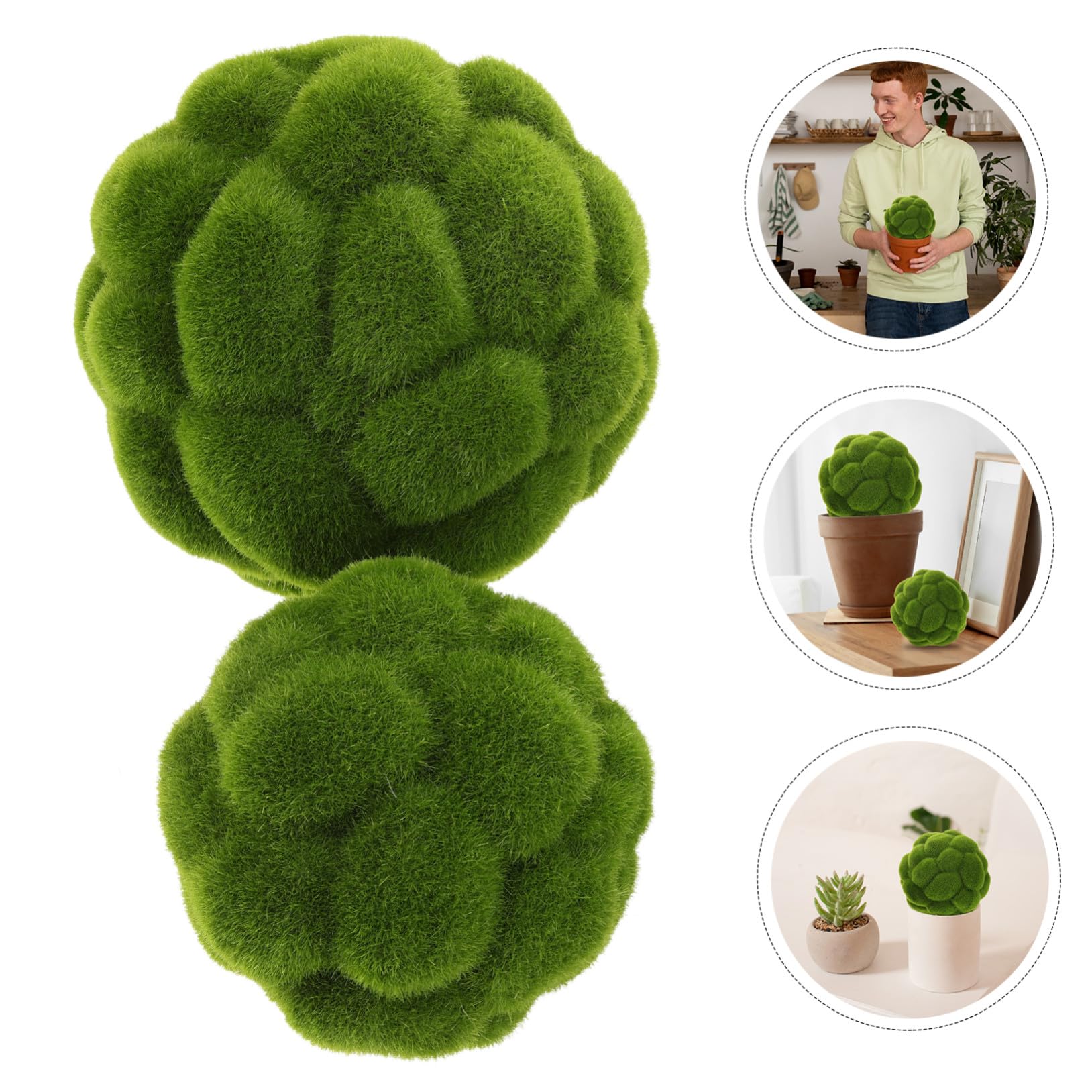 VICASKY 10 Stck. Künstlicher Moosball Dekorative Kunstpflanze mit Feiner Verarbeitung Natürliche Optik Vielseitig für Garten Hochzeit Fenster und Raumdekoration