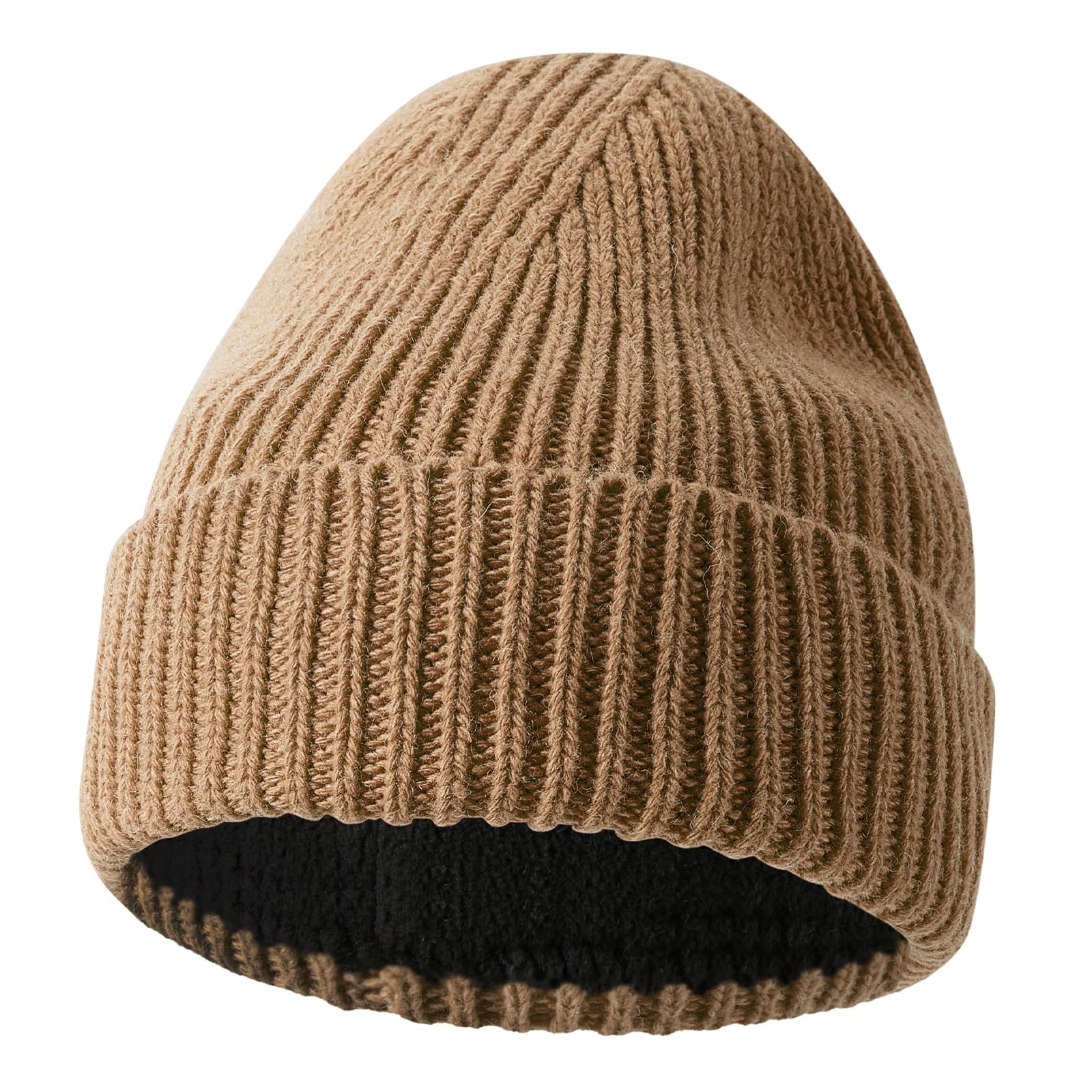 GDTOGRT Beanie for Women Men Unisex Wool Knit Warm Fleece Lined Cuffed Winter Hat Cap